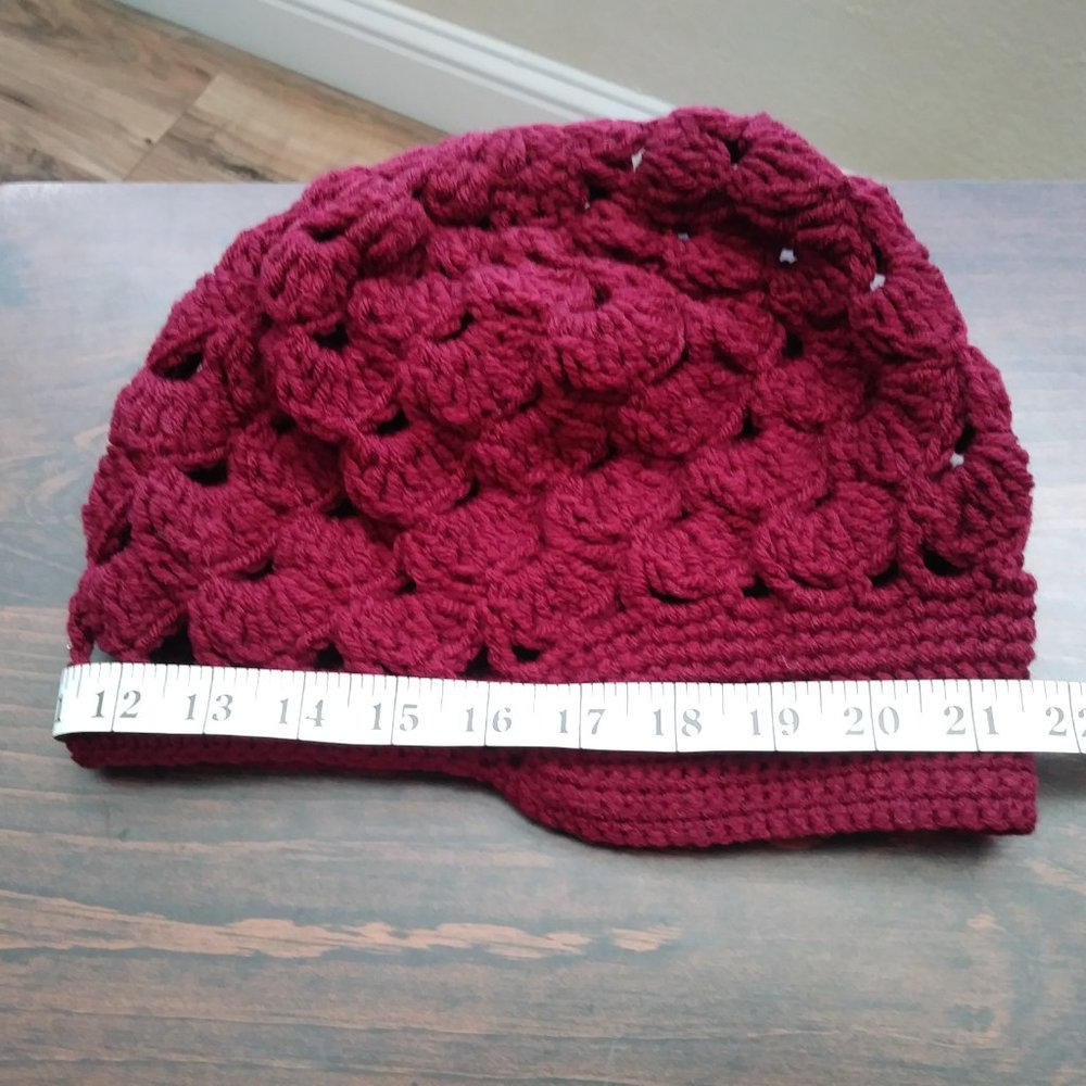 Handmade Worsted Caps Color Red - Picture 9 of 9